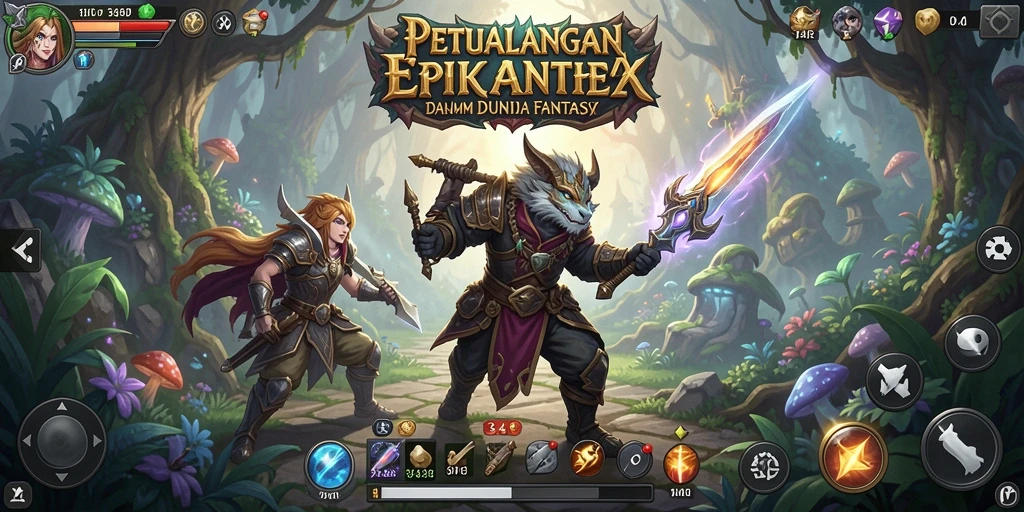 Screenshot gameplay 34R menampilkan karakter beraksi di dunia RPG yang menakjubkan.