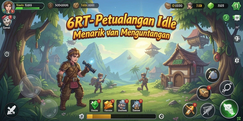 Tampilan gameplay 6RT yang menarik dan penuh aksi Idle.