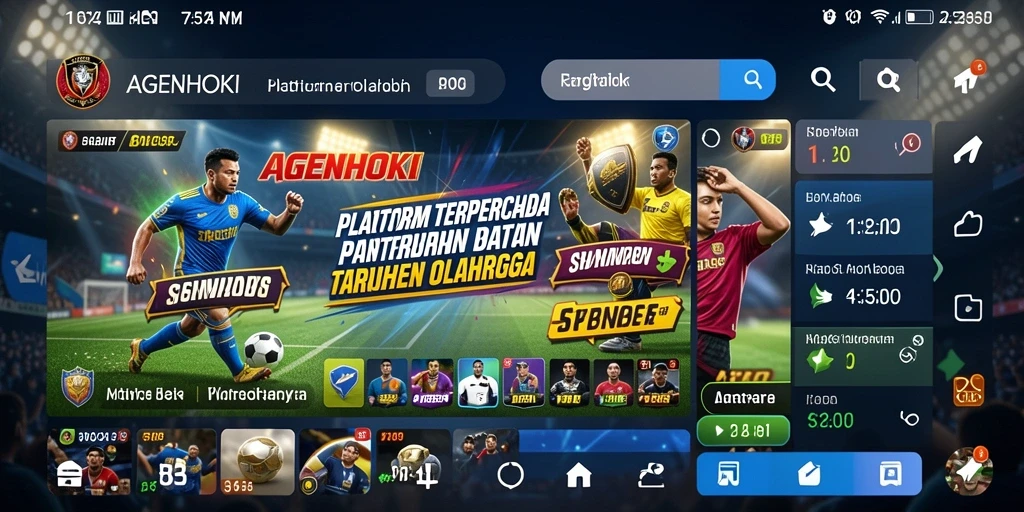 Tampilan menarik dari antarmuka pengguna AGENHOKI saat melakukan taruhan olahraga.