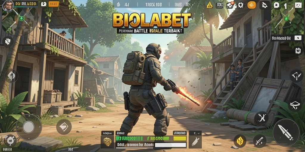 Tampilan gameplay seru BIOLABET dalam pertempuran Battle Royale.