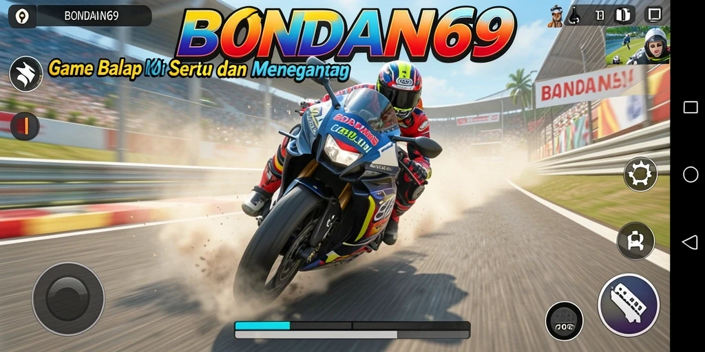 Tampilan seru dari gameplay balap motor di BONDAN69.