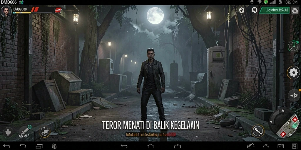 Tampilan menakutkan dari gameplay DMD686 yang intens.