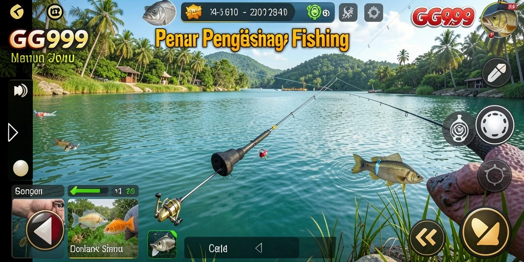 Screenshot gameplay GG999 menampilkan aksi memancing yang menyenangkan.