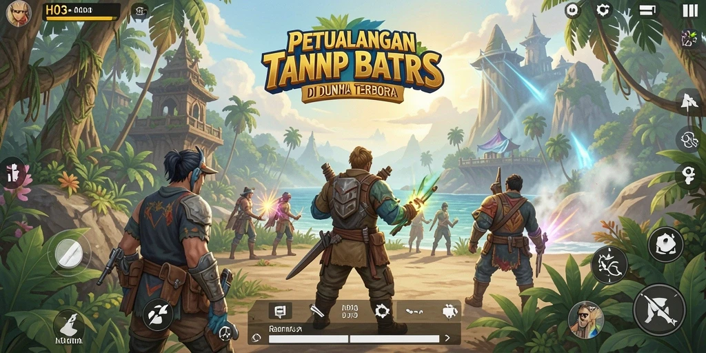 Screenshot gameplay H03 menampilkan petualangan eksploratif yang mendalam.