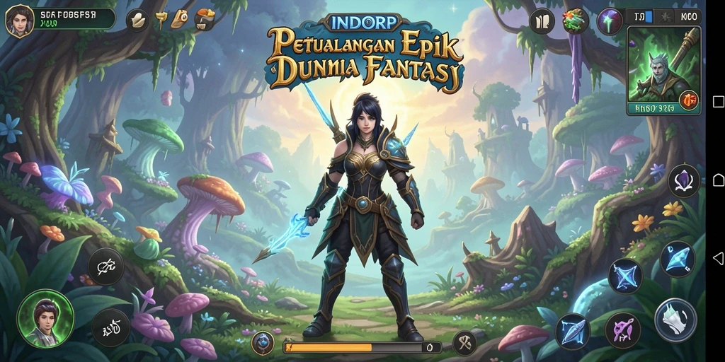 Screenshot gameplay INDORP menampilkan aksi pertempuran seru dan eksplorasi dunia.