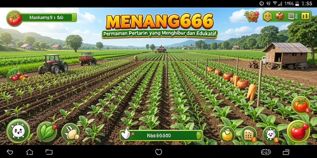 Screenshot MENANG666 yang menunjukkan kebun yang rimbun dan beragam tanaman.
