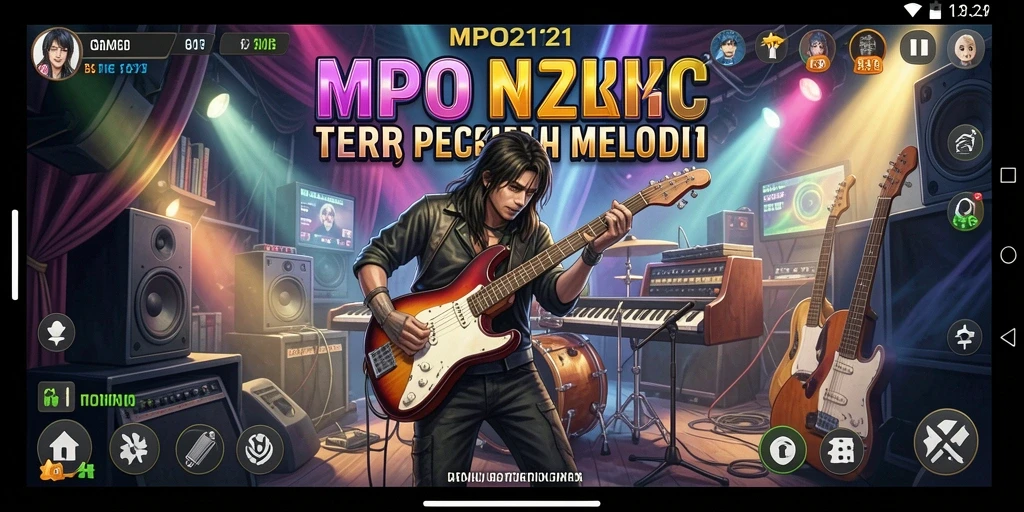 Tampilan gameplay seru dengan berbagai lagu dan tantangan menantang.