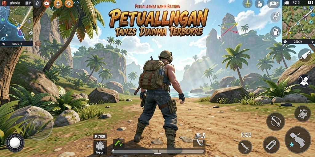 Screenshot gameplay dari <strong>RR789</strong> menunjukkan dunia terbuka yang luas dan interaktif.