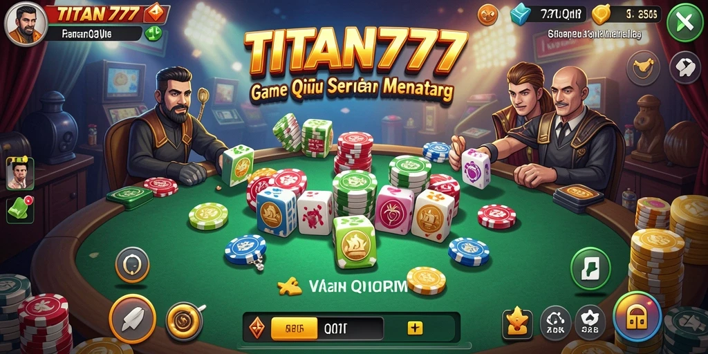 Tampilan gameplay seru TITAN777 dalam permainan QiuQiu.