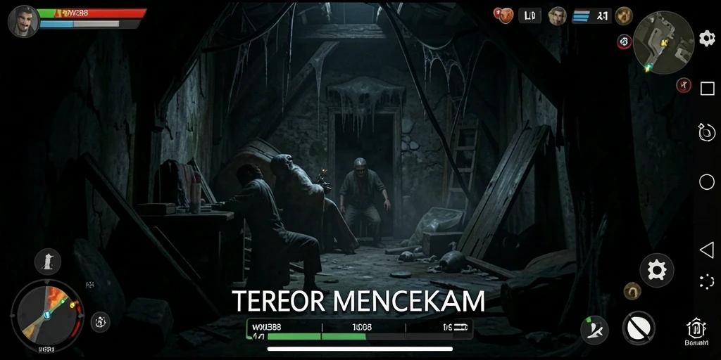 Tampilan gameplay WOW388 dengan suasana Horror yang mencekam.